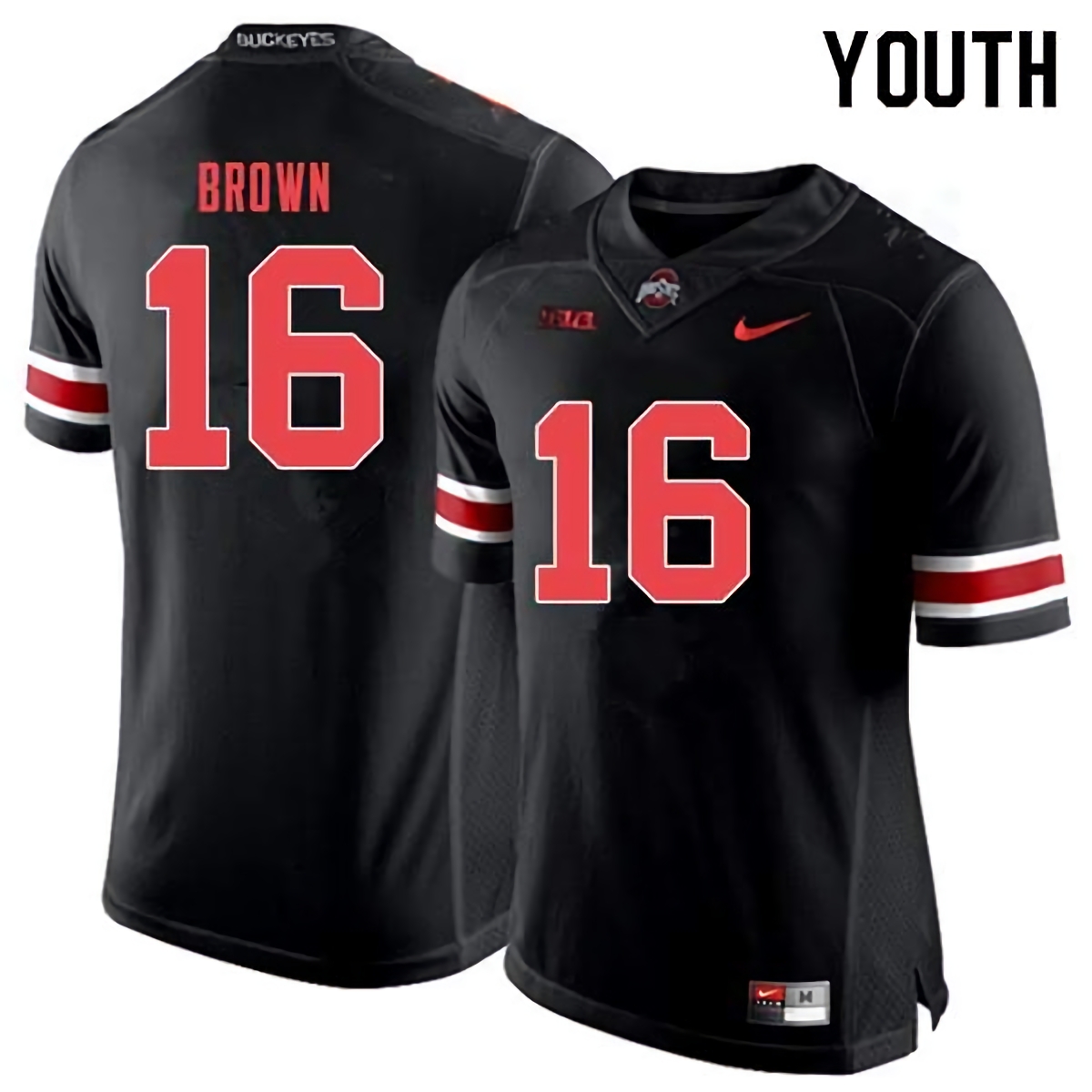 Cameron Brown Ohio State Buckeyes Youth NCAA #16 Nike Black Out College Stitched Football Jersey AYP8556BF